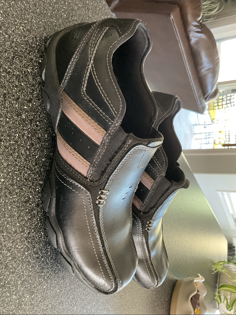 Skechers Men’s Black Slip-On Memory Foam Loafers